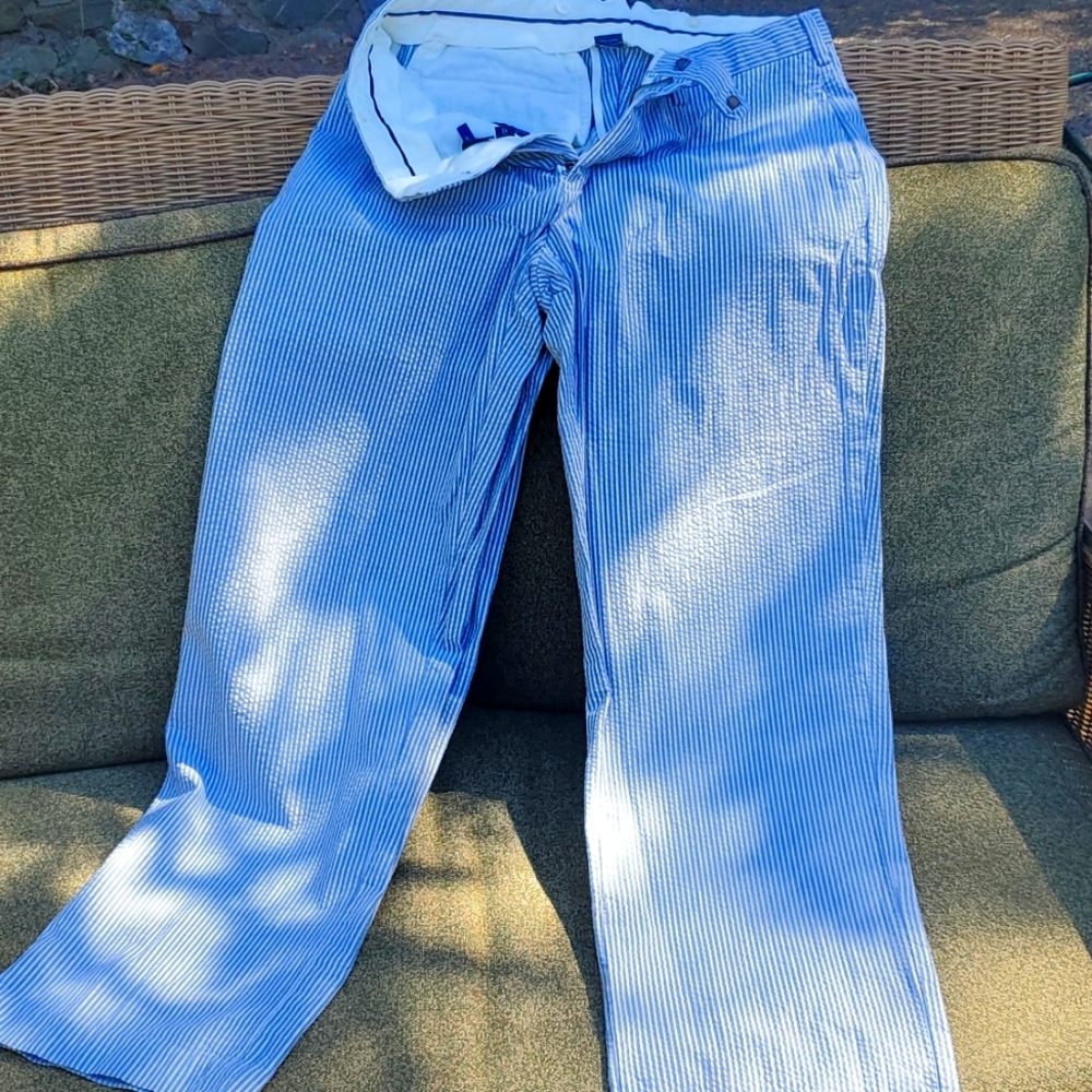 Blue&White Striped Polo Ralph Lauren Light Weight Slacks